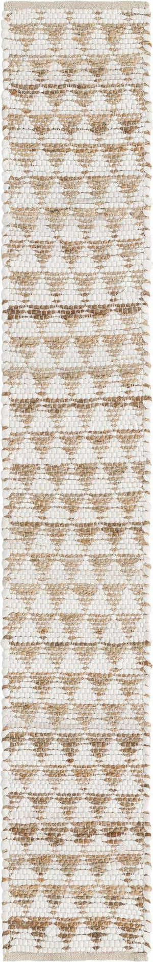 White 1' 2 x 8' Chindi Jute Table Runner