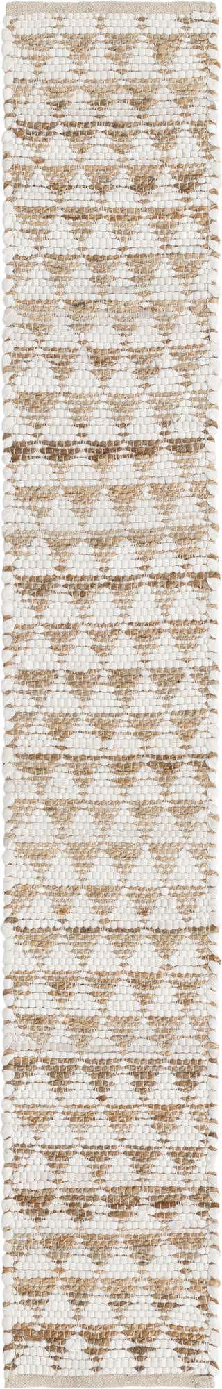 White 1' 2 x 8' Chindi Jute Table Runner