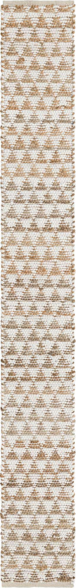 White 1' 2 x 10' Chindi Jute Table Runner