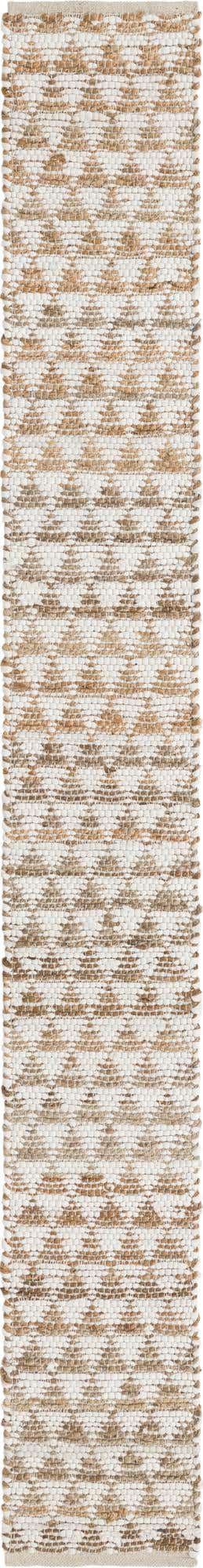 White 1' 2 x 10' Chindi Jute Table Runner