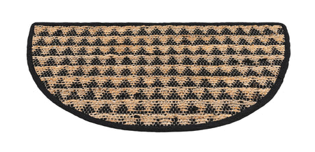 Black 2' 2 x 3' 7 Chindi Jute Hearth Half-Round Semicircle Area Rug Interior Design Home Decor Carpet Mat for Sale at Rug Engine