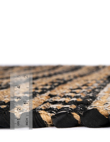 Black 2' 2 x 3' 7 Chindi Jute Hearth Half-Round Semicircle Area Rug Interior Design Home Decor Carpet Mat for Sale at Rug Engine