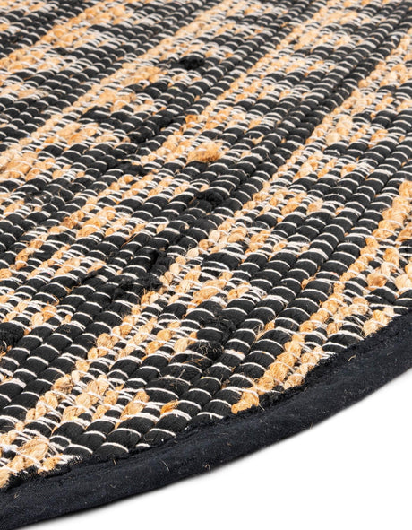 Black 2' 2 x 3' 7 Chindi Jute Hearth Half-Round Semicircle Area Rug Interior Design Home Decor Carpet Mat for Sale at Rug Engine