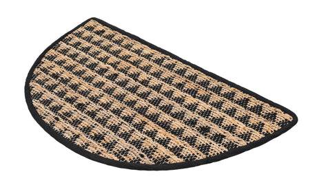 Black 2' 2 x 3' 7 Chindi Jute Hearth Half-Round Semicircle Area Rug Interior Design Home Decor Carpet Mat for Sale at Rug Engine
