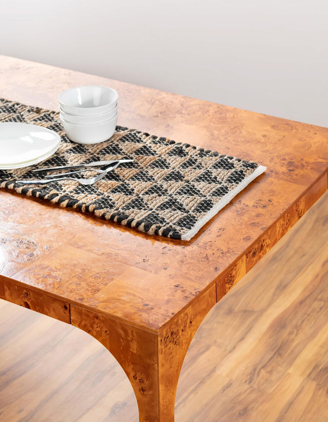 Black 1' 2 x 4' 1 Chindi Jute Table Runner