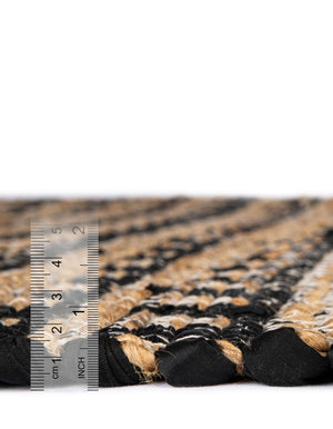 Black 1' 2 x 4' 1 Chindi Jute Table Runner