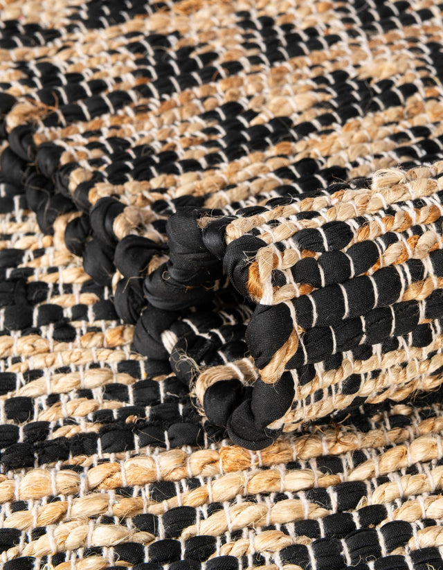 Black 1' 2 x 4' 1 Chindi Jute Table Runner
