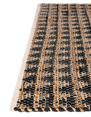 Black 1' 2 x 4' 1 Chindi Jute Table Runner