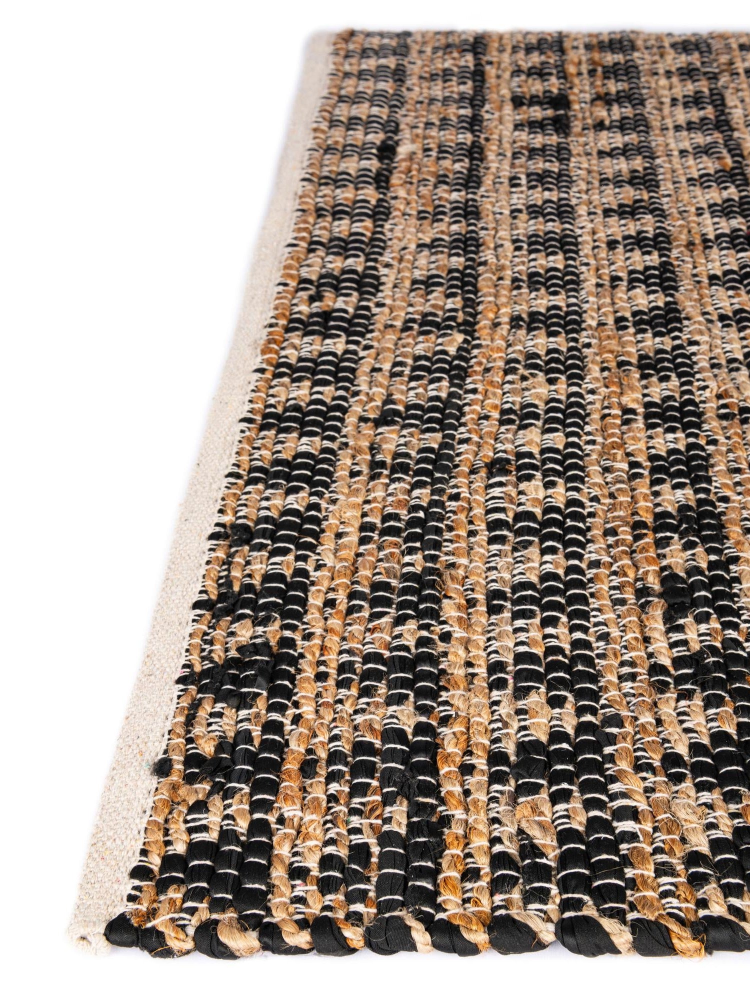 Black 1' 2 x 5' 1 Chindi Jute Table Runner Area Rug Decorative Dining Room Kitchen All Natural Material Table Cover Interior Design Home Decor Carpet Mat for Sale at Rug Engine