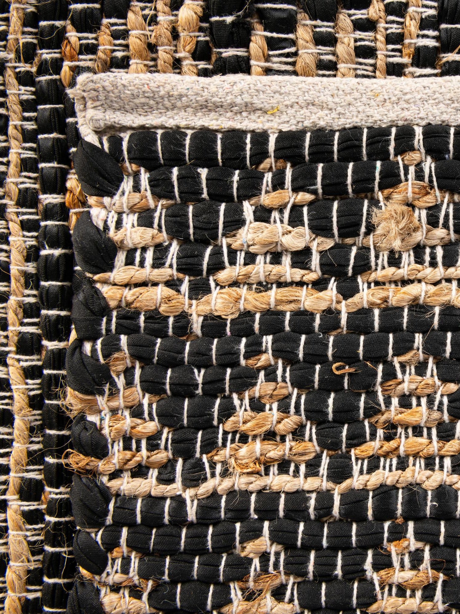 Black 1' 2 x 4' 1 Chindi Jute Table Runner Area Rug Decorative Dining Room Kitchen All Natural Material Table Cover Interior Design Home Decor Carpet Mat for Sale at Rug Engine