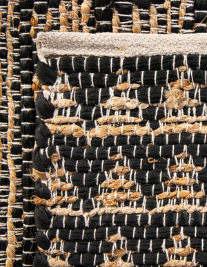 Black 1' 2 x 4' 1 Chindi Jute Table Runner