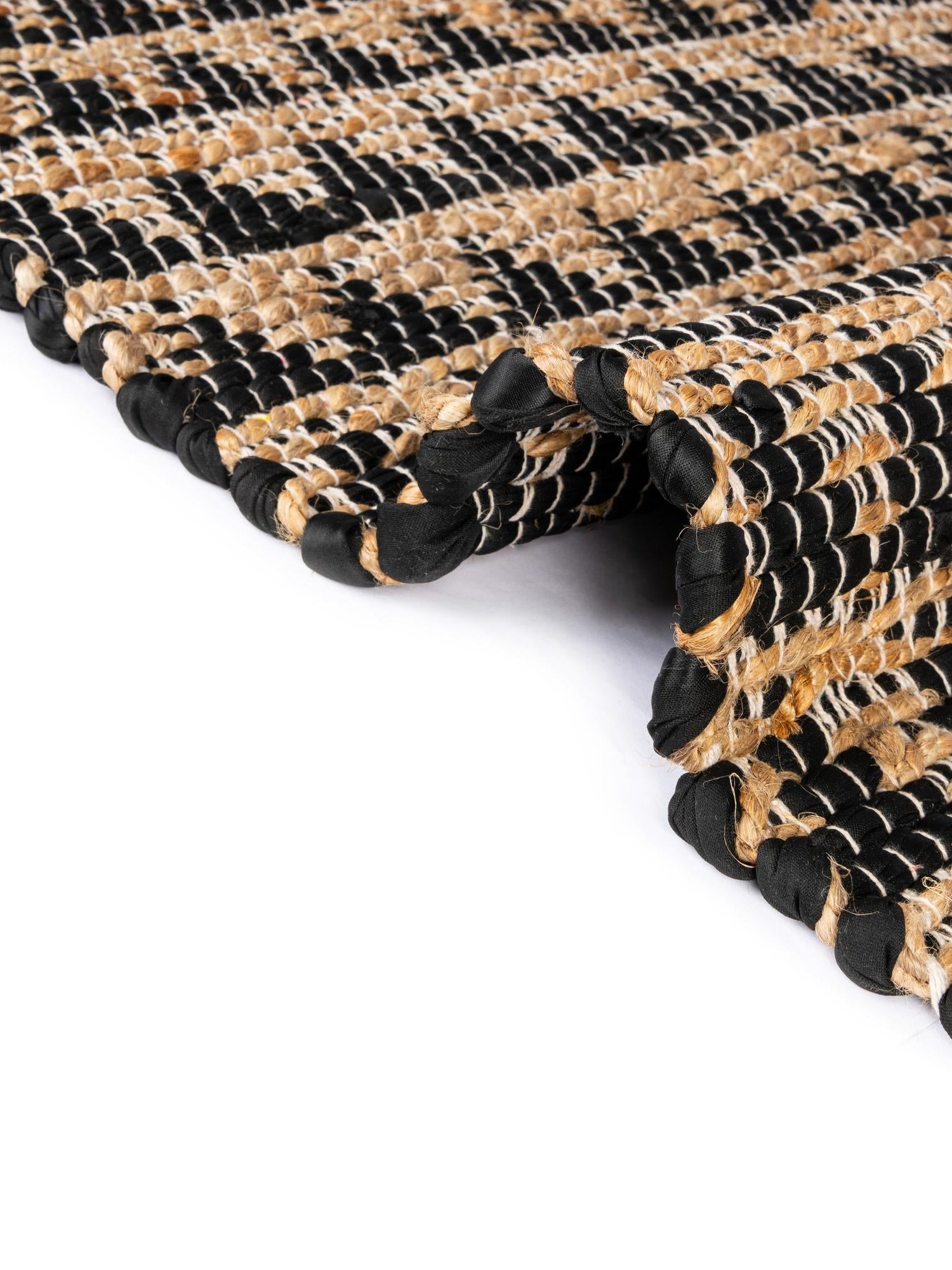 Black 1' 2 x 4' 1 Chindi Jute Table Runner Area Rug Decorative Dining Room Kitchen All Natural Material Table Cover Interior Design Home Decor Carpet Mat for Sale at Rug Engine