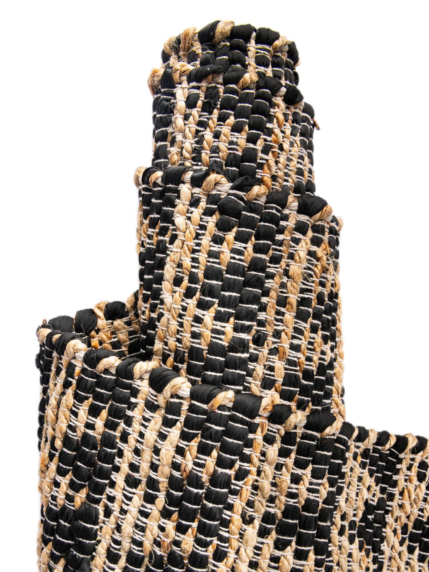 Black 1' 2 x 4' 1 Chindi Jute Table Runner Area Rug Decorative Dining Room Kitchen All Natural Material Table Cover Interior Design Home Decor Carpet Mat for Sale at Rug Engine