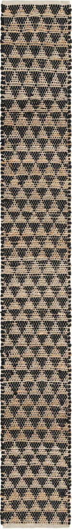 Black 1' 2 x 10' Chindi Jute Table Runner