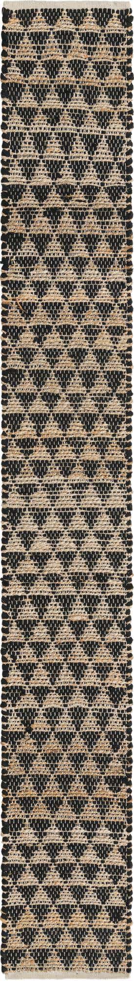 Black 1' 2 x 10' Chindi Jute Table Runner