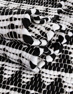 White Black 1' 2 x 6' 1 Chindi Jute Table Runner