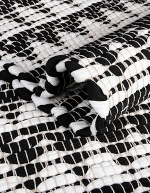 White Black 1' 2 x 6' 1 Chindi Jute Table Runner
