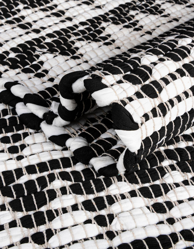 White Black 1' 2 x 6' 1 Chindi Jute Table Runner