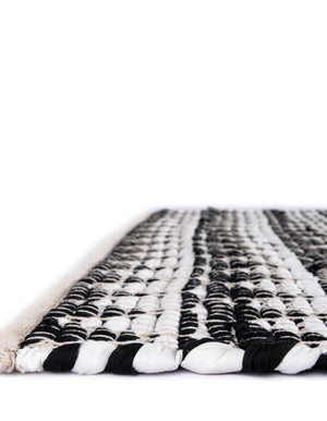 White Black 1' 2 x 8' Chindi Jute Table Runner