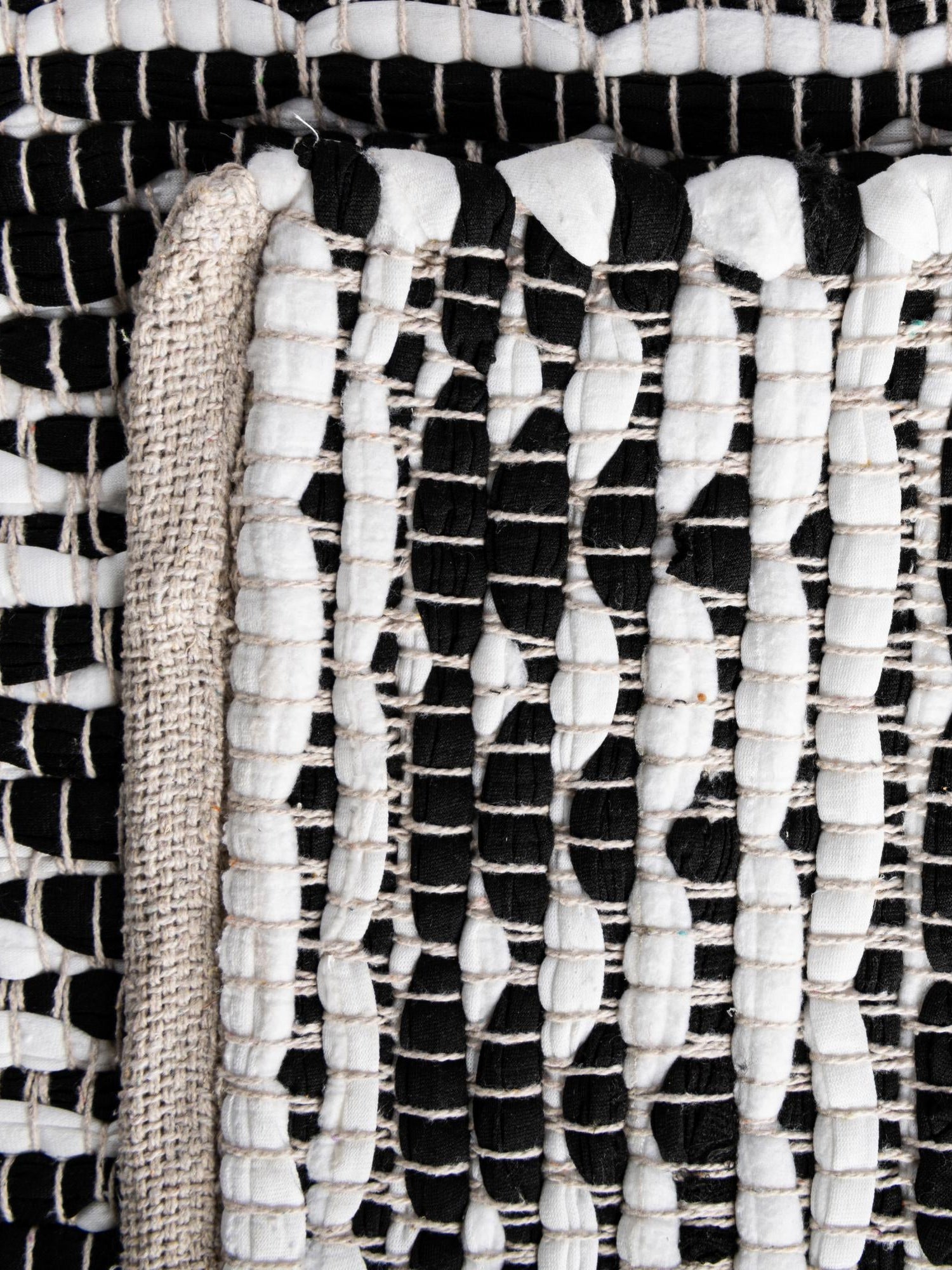 Black and White 1' 2 x 5' 1 Chindi Jute Table Runner Area Rug Decorative Dining Room Kitchen All Natural Material Table Cover Interior Design Home Decor Carpet Mat for Sale at Rug Engine