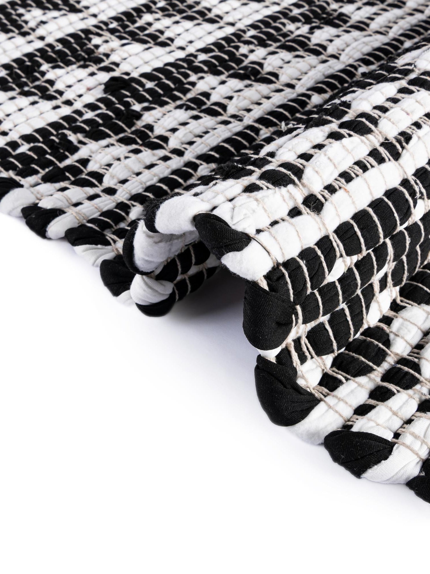 Black and White 1' 2 x 8' Chindi Jute Table Runner Area Rug Decorative Dining Room Kitchen All Natural Material Table Cover Interior Design Home Decor Carpet Mat for Sale at Rug Engine