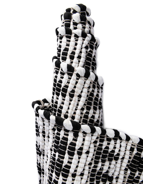 Black and White 1' 2 x 10' Chindi Jute Table Runner Area Rug Decorative Dining Room Kitchen All Natural Material Table Cover Interior Design Home Decor Carpet Mat for Sale at Rug Engine