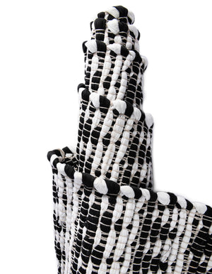 White Black 1' 2 x 8' Chindi Jute Table Runner