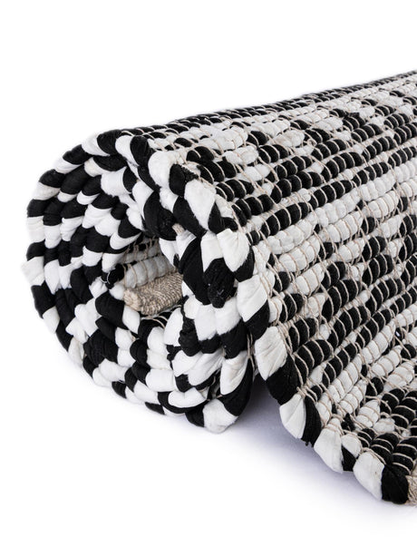 Black and White 1' 2 x 10' Chindi Jute Table Runner Area Rug Decorative Dining Room Kitchen All Natural Material Table Cover Interior Design Home Decor Carpet Mat for Sale at Rug Engine
