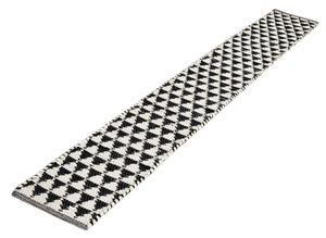 White Black 1' 2 x 8' Chindi Jute Table Runner