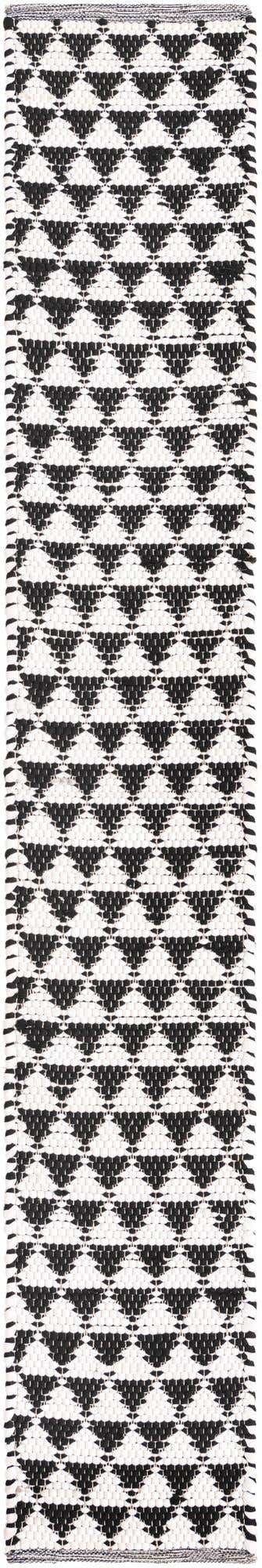 White Black 1' 2 x 8' Chindi Jute Table Runner