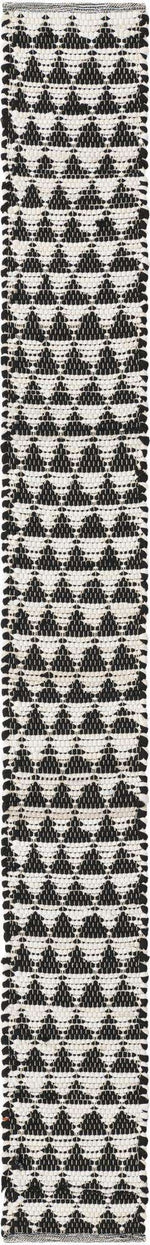 White Black 1' 2 x 10' Chindi Jute Table Runner