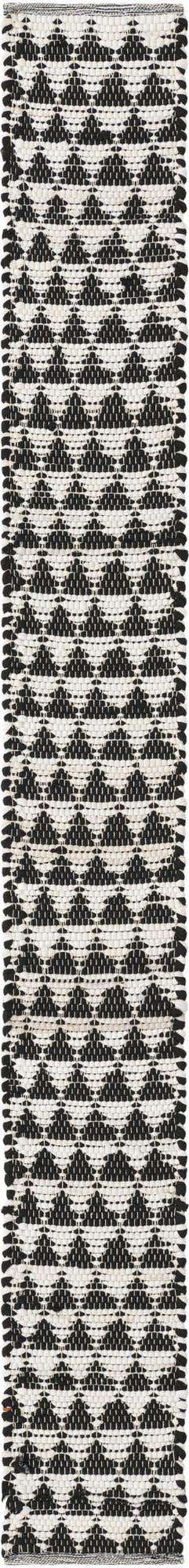 White Black 1' 2 x 10' Chindi Jute Table Runner