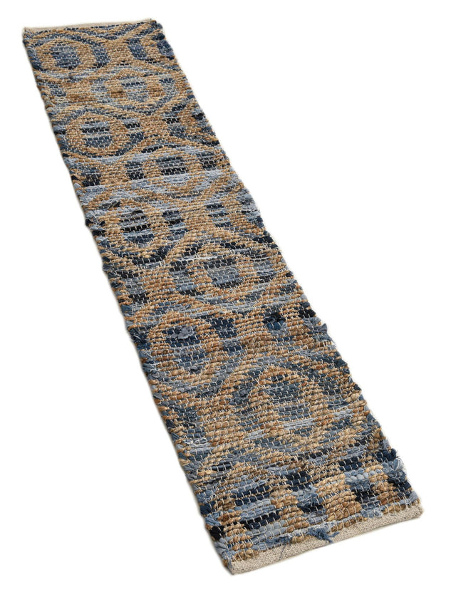 Navy Blue 1' 2 x 6' 1 Chindi Jute Table Runner