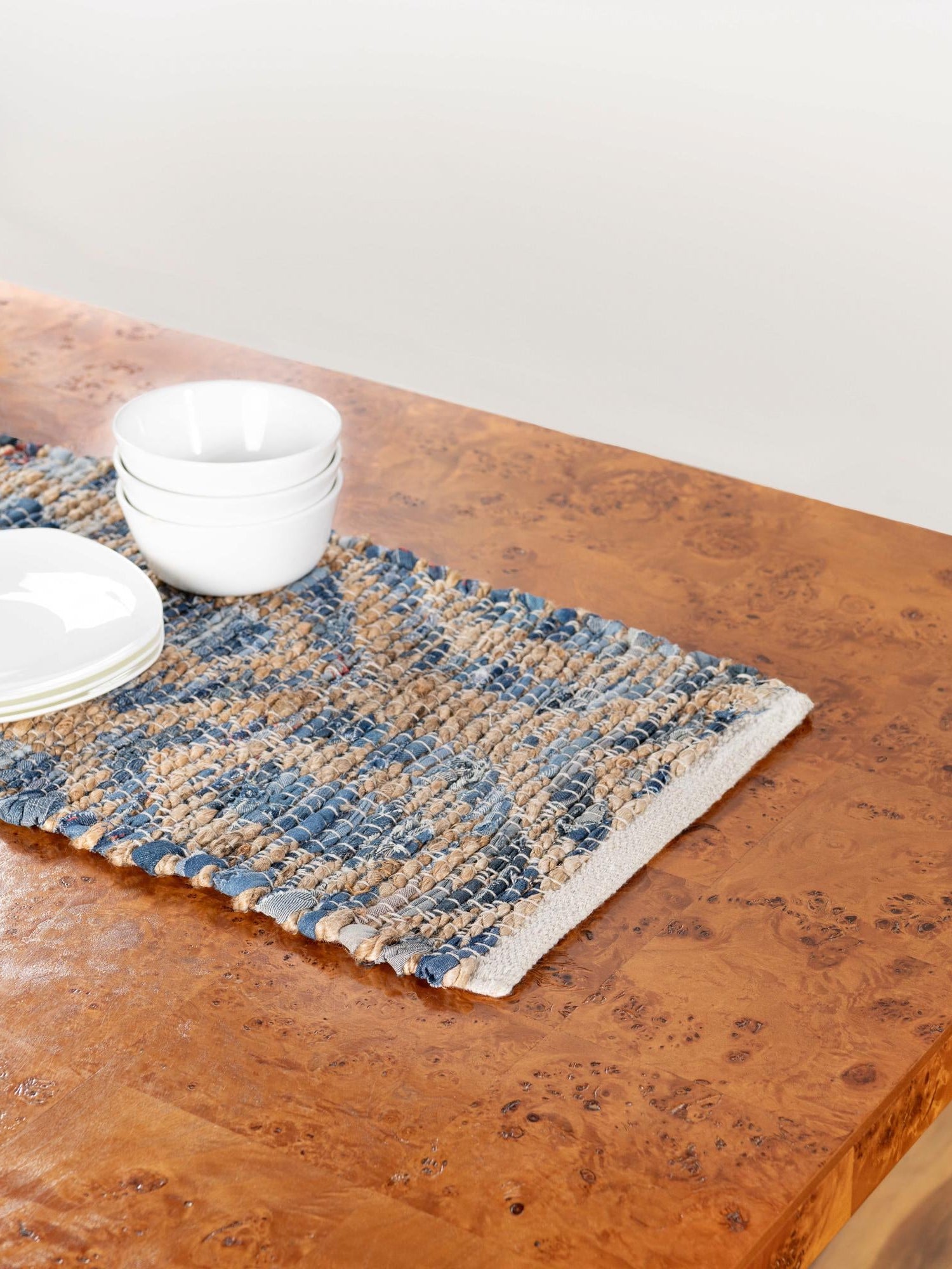 Navy Blue 1' 2 x 8' Chindi Jute Table Runner Area Rug Decorative Dining Room Kitchen All Natural Material Table Cover Interior Design Home Decor Carpet Mat for Sale at Rug Engine