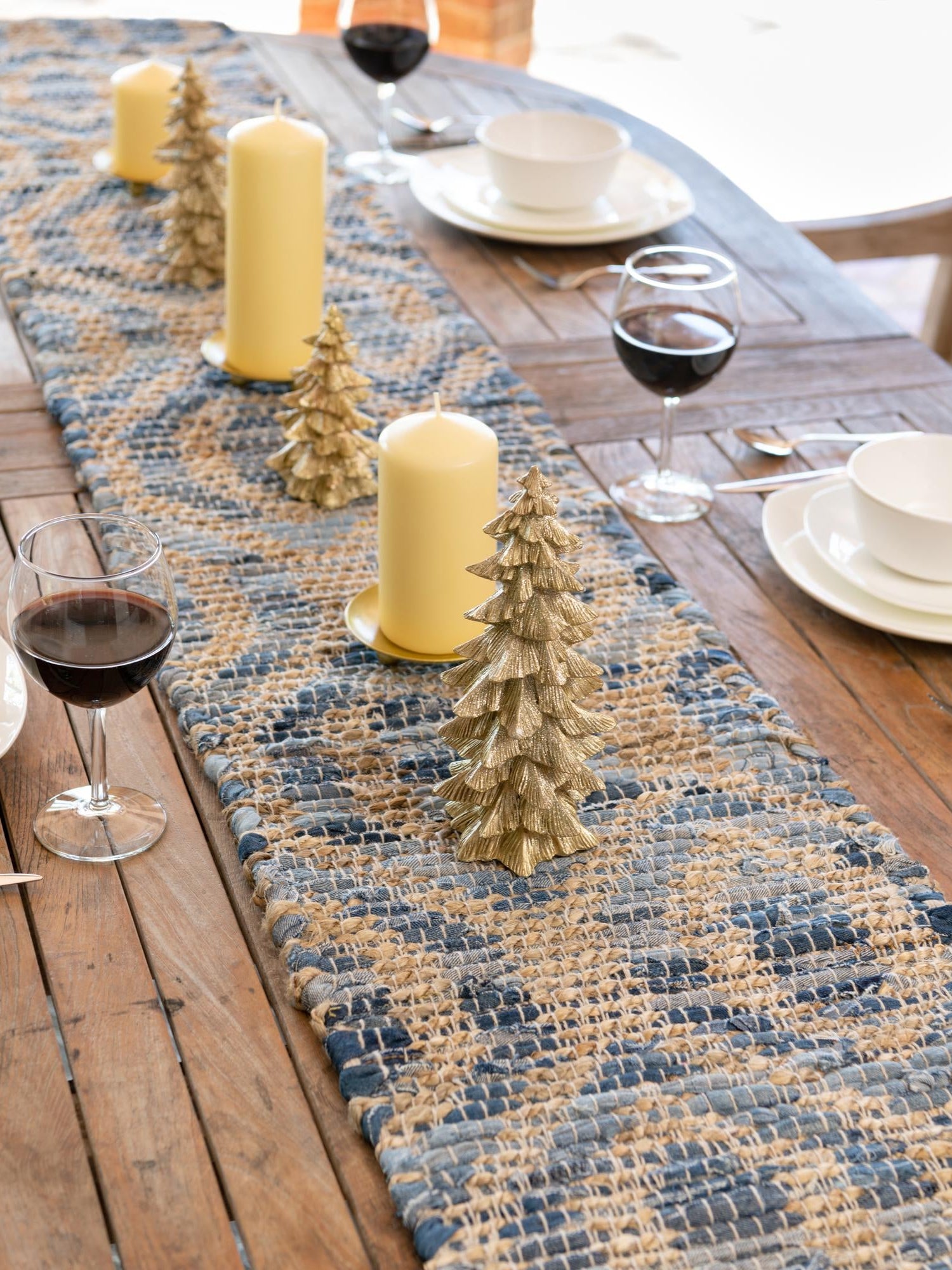 Navy Blue 1' 2 x 8' Chindi Jute Table Runner Area Rug Decorative Dining Room Kitchen All Natural Material Table Cover Interior Design Home Decor Carpet Mat for Sale at Rug Engine