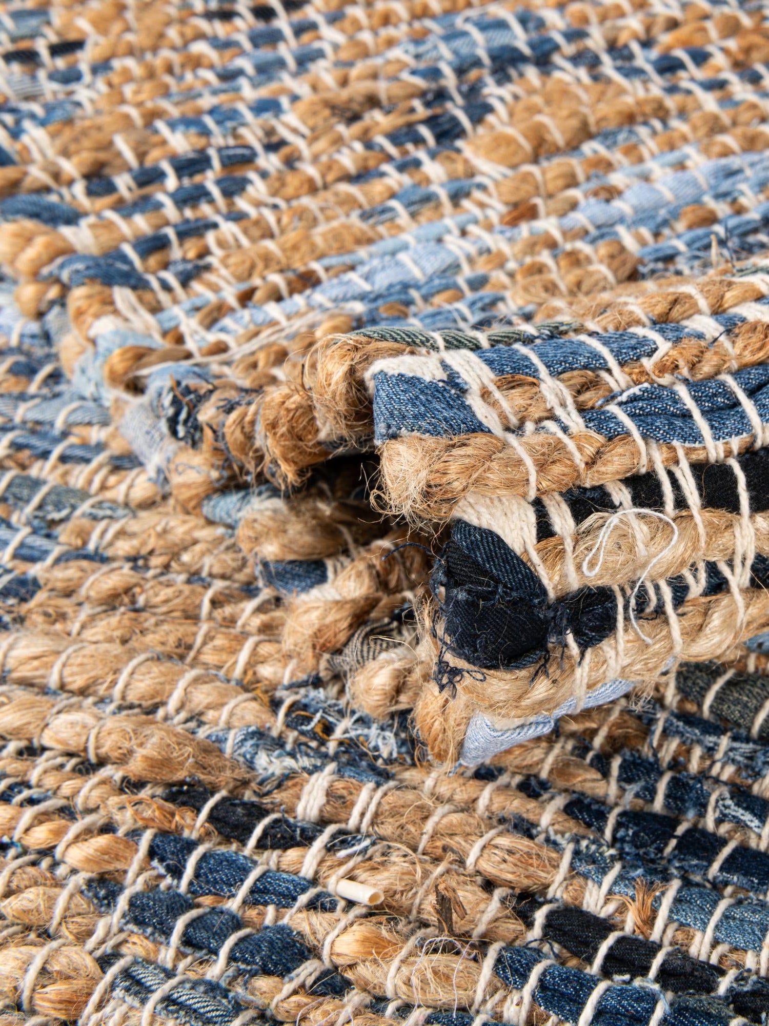 Navy Blue 1' 2 x 5' 1 Chindi Jute Table Runner Area Rug Decorative Dining Room Kitchen All Natural Material Table Cover Interior Design Home Decor Carpet Mat for Sale at Rug Engine