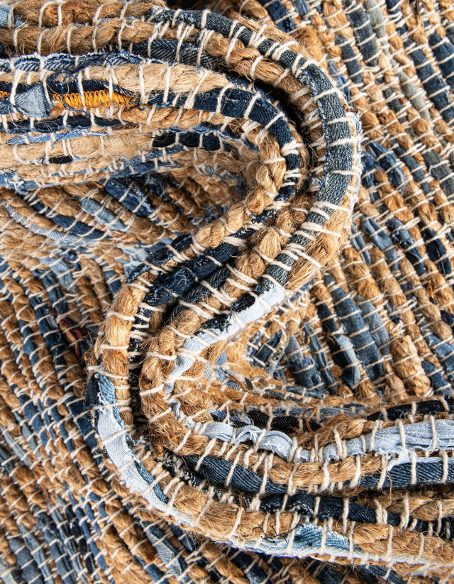 Navy Blue 1' 2 x 5' 1 Chindi Jute Table Runner