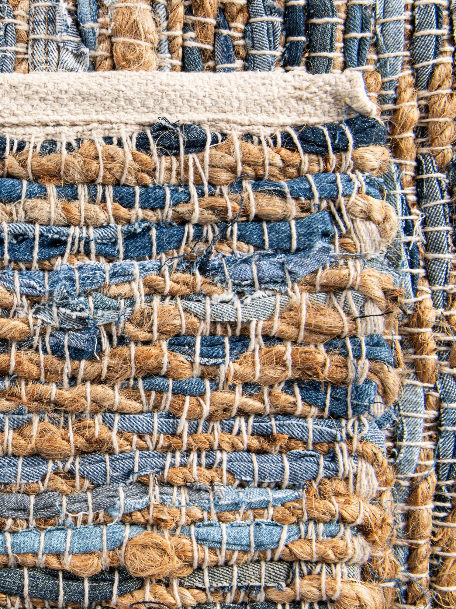 Navy Blue 1' 2 x 4' 1 Chindi Jute Table Runner Area Rug Decorative Dining Room Kitchen All Natural Material Table Cover Interior Design Home Decor Carpet Mat for Sale at Rug Engine