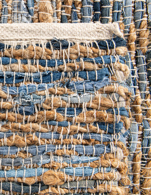 Navy Blue 1' 2 x 5' 1 Chindi Jute Table Runner