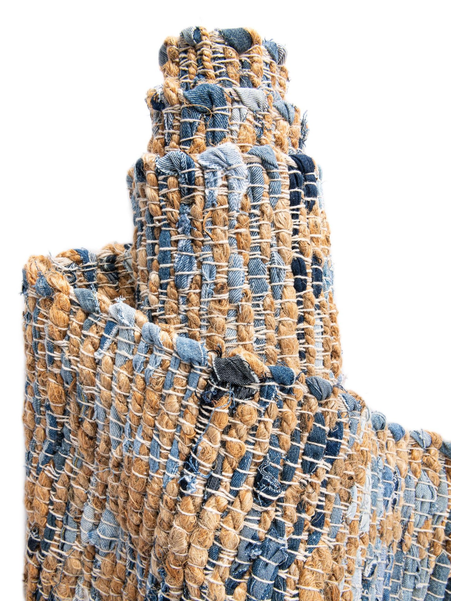 Navy Blue 1' 2 x 10' Chindi Jute Table Runner Area Rug Decorative Dining Room Kitchen All Natural Material Table Cover Interior Design Home Decor Carpet Mat for Sale at Rug Engine