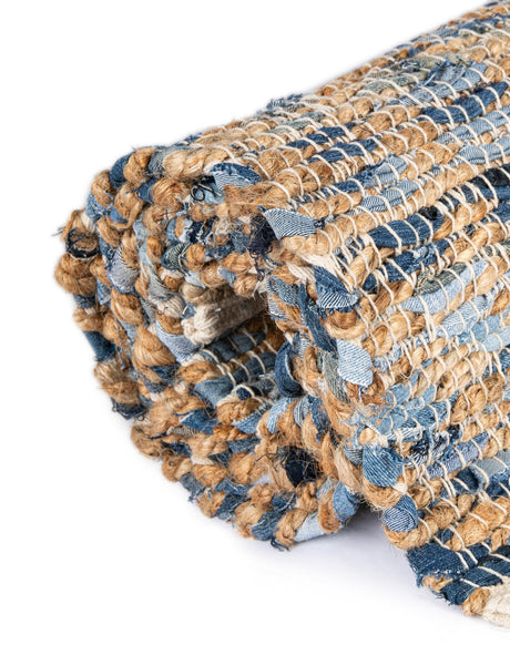 Navy Blue 1' 2 x 10' Chindi Jute Table Runner