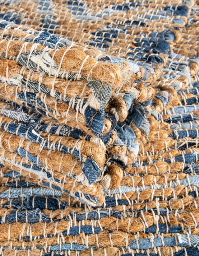 Navy Blue 1' 2 x 10' Chindi Jute Table Runner