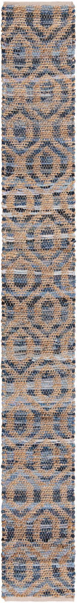 Navy Blue 1' 2 x 10' Chindi Jute Table Runner