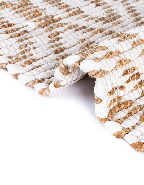 White 2' 2 x 3' 7 Chindi Jute Hearth Half-Round Semicircle Area Rug Interior Design Home Decor Carpet Mat for Sale at Rug Engine