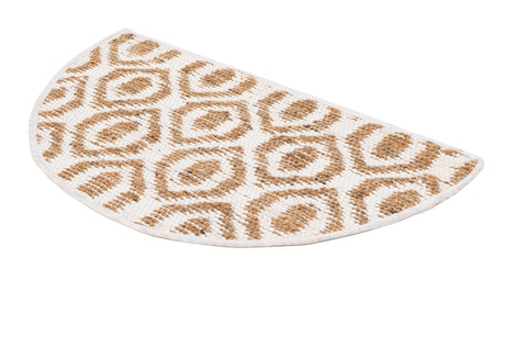 White 2' 2 x 3' 7 Chindi Jute Hearth Half-Round Semicircle Area Rug Interior Design Home Decor Carpet Mat for Sale at Rug Engine