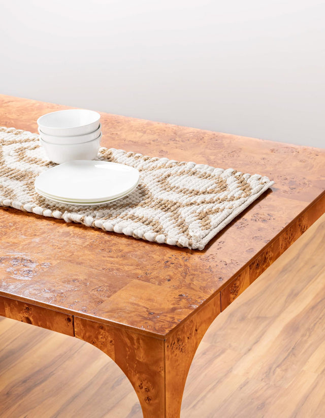 White 1' 2 x 5' 1 Chindi Jute Table Runner
