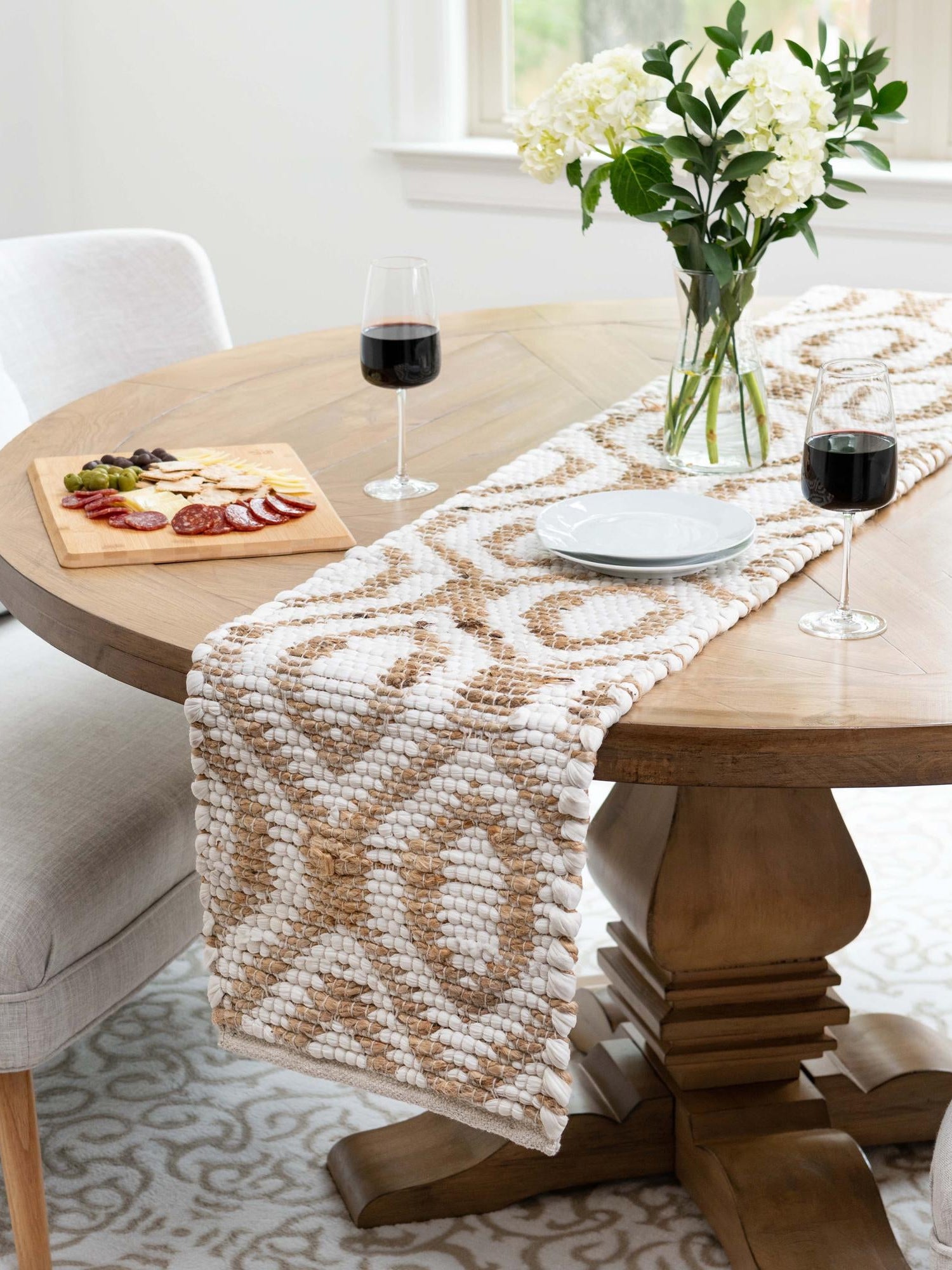 White 1' 2 x 5' 1 Chindi Jute Table Runner Area Rug Decorative Dining Room Kitchen All Natural Material Table Cover Interior Design Home Decor Carpet Mat for Sale at Rug Engine