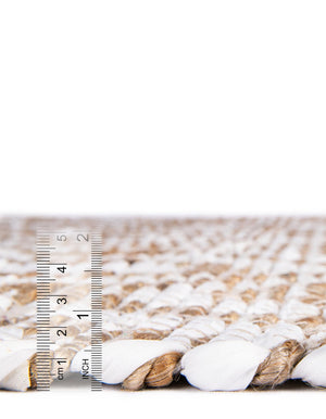 White 1' 2 x 5' 1 Chindi Jute Table Runner