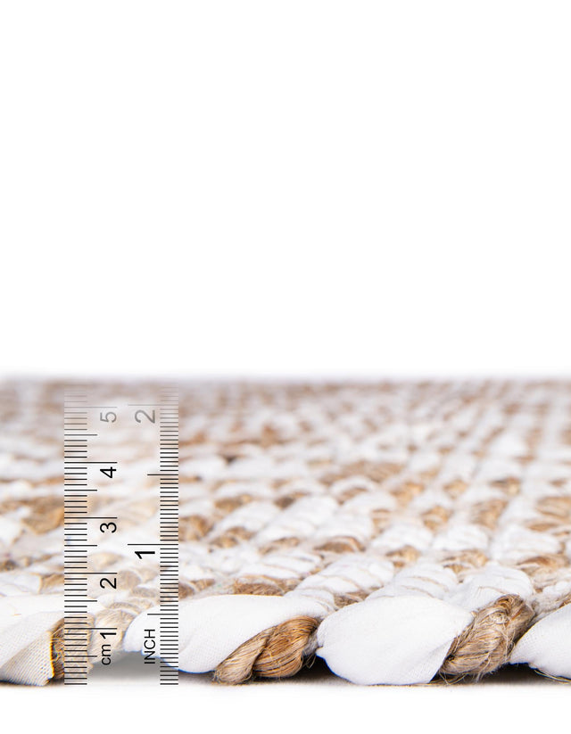 White 1' 2 x 5' 1 Chindi Jute Table Runner