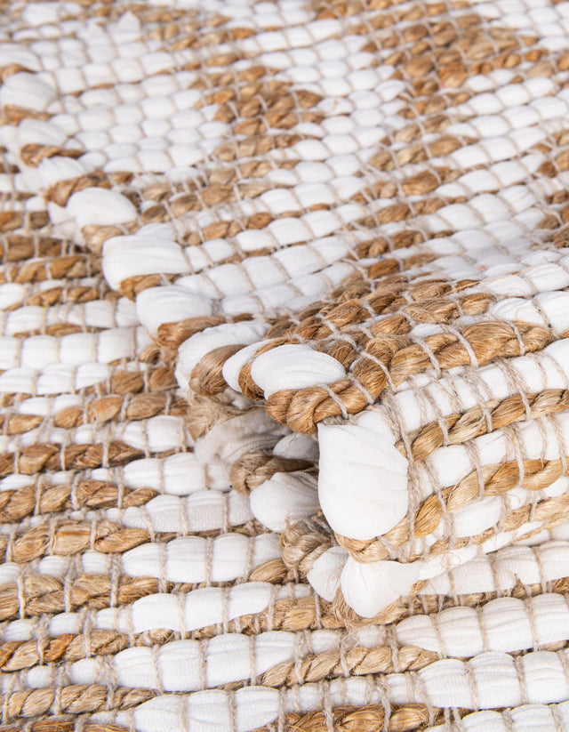 White 1' 2 x 5' 1 Chindi Jute Table Runner